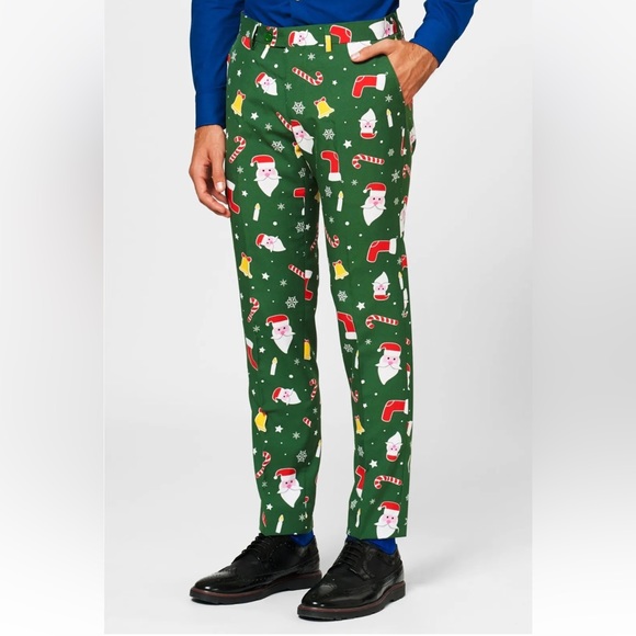 OPPOSUITS Santa Boss Novelty Costume Christmas Party Holiday Green Red Outfit - Picture 4 of 16